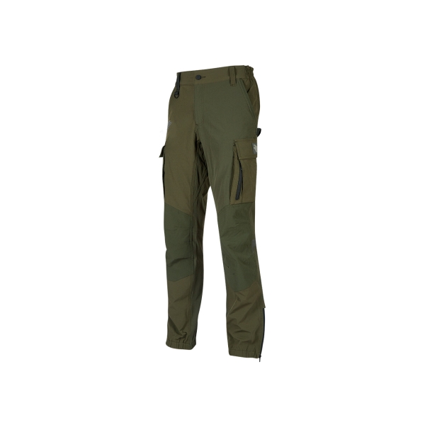 Upower Trek Pantalones Tecnicos Cargo - Talla XS - Repelentes a Liquidos, Transpirables, Secado Rapido, Refuerzos Antidesgaste, Elementos Reflectantes - Color Verde Oscuro