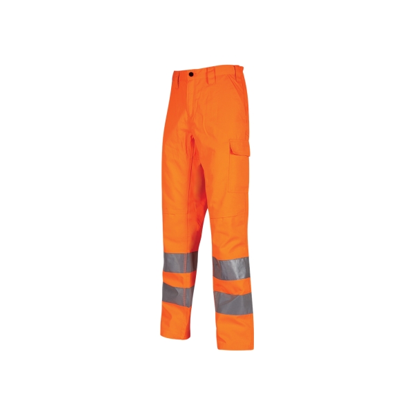 Upower Sirius Pantalon de Trabajo Alta Visibilidad - Talla 2XL - Resistente al Desgaste, Elementos Reflectantes, Bolsillos Funcionales, Ajuste Confortable, Proteccion Lumbar - Color Naranja Fluorescente