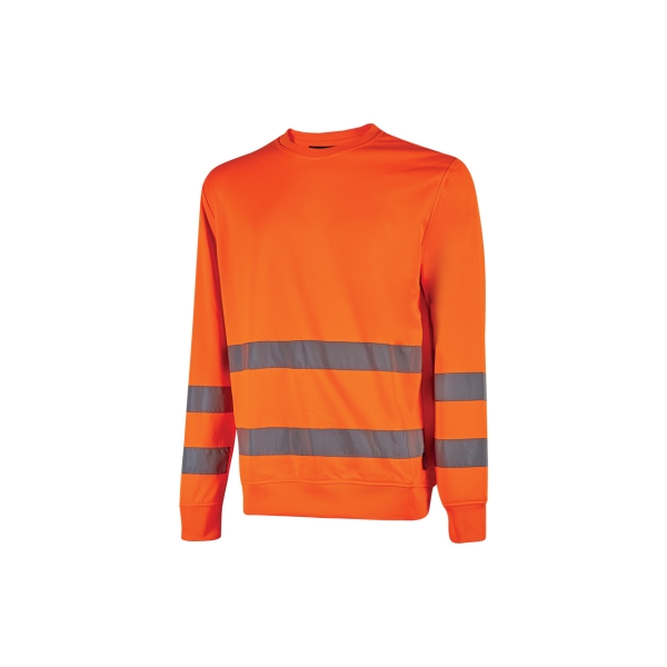 Upower Chara Sudadera de Trabajo - Talla 5XL - Alta Visibilidad, Bandas Reflectantes, Poliester Perchado, Ajuste Comodo, Resistente a Multiples Lavados, Seguridad Mejorada - Color Naranja Fluorescente
