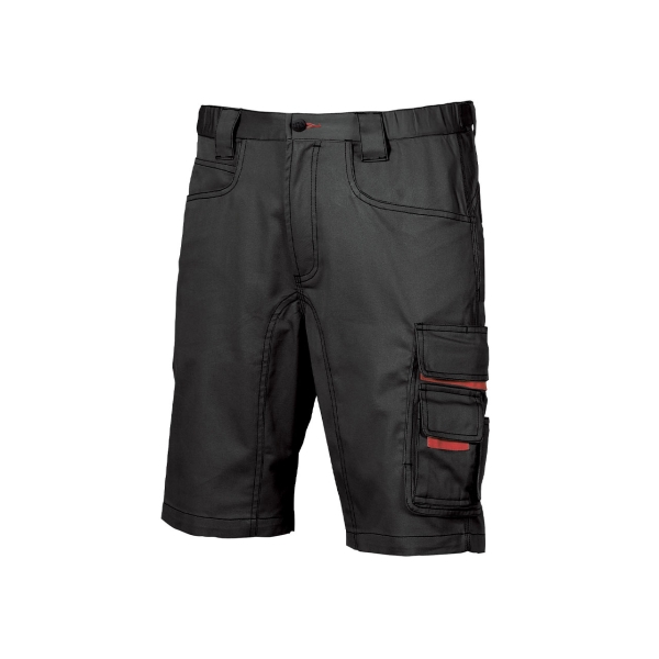 Upower Party Pantalon Corto Multifuncional - Talla 52 - Multiples Bolsillos, Cintura Ajustable, Costuras Triples, Proteccion DPI1, Boton Resistente Arañazos - Color Negro Carbon