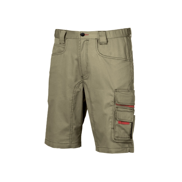 Upower Party Pantalon Corto Multifuncional - Talla 64 - Multiples Bolsillos, Cintura Ajustable, Costuras Reforzadas, Proteccion DPI1, Cierre de Seguridad, Boton Resistente - Color Arena