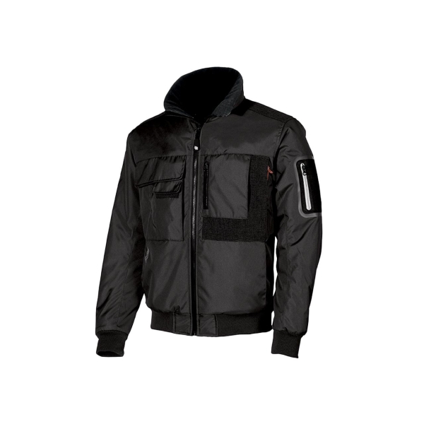 Upower Mate Bomber de Trabajo con Mangas Desmontables - Talla S - Impermeable, Interior de Microfibra, Bolsillos con Tecnologia Avanzada, Refuerzos Anti-Desgaste, Proteccion DPI1 - Color Negro Carbon