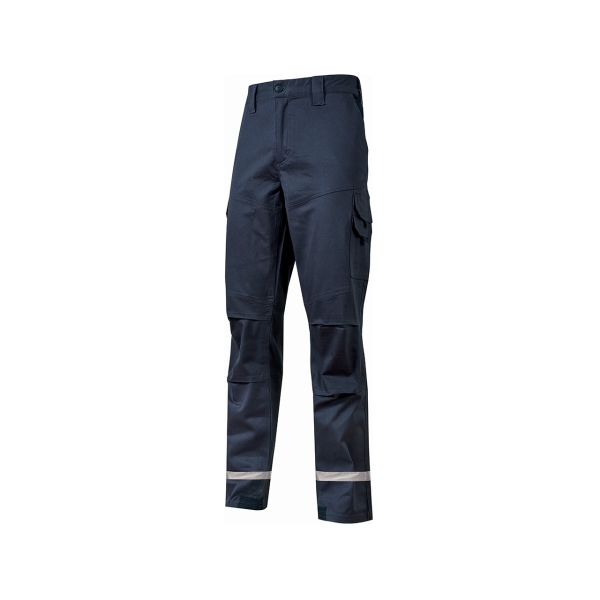 Upower Monaco Pantalones de Trabajo Duraderos - Talla S - Comodidad y Flexibilidad, Multiples Bolsillos, Proteccion Lumbar, Costuras Reforzadas, Detalles Reflectantes - Color Azul Oscuro Westlake
