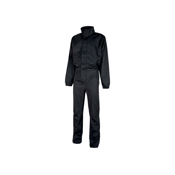 Upower Roma Mono de Trabajo - Talla M - Policoton Mechanical Stretch, Multiples Bolsillos, Cintura y Puños Elasticos, Rodillas Preformadas, Triple Costura - Color Negro Carbon