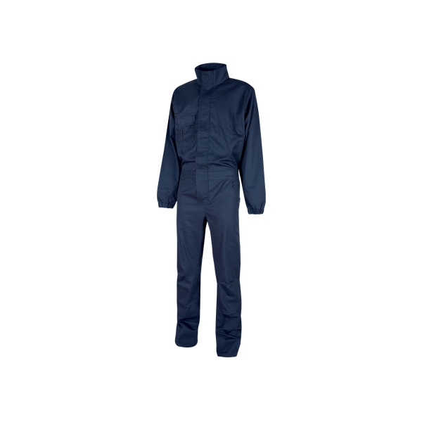 Upower Roma Mono de Trabajo - Talla L - Policoton Mechanical Stretch, Multiples Bolsillos, Cintura Elastica, Rodillas Preformadas, Triple Costura - Color Azul Oscuro Westlake