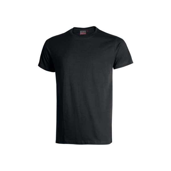 Upower Figi Camiseta de Trabajo Confortable - Talla M - Algodon Cardado, Cuello Elastico Acanalado, Cinta Para-Sudor, Proteccion DPI1 - Color Negro Carbon