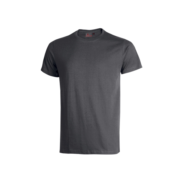 Upower Figi Camiseta de Trabajo - Talla M - Algodon Cardado, Cuello Elastico Acanalado, Cinta Para-Sudor, Proteccion DPI1 - Color Gris Meteorito
