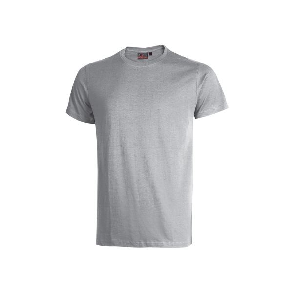 Upower Figi Camiseta de Trabajo de Algodon Cardado - Talla L - Suavidad y Confort Prolongado, Cuello Elastico Acanalado, Cinta Para-Sudor, Proteccion DPI1 - Color Gris Plateado