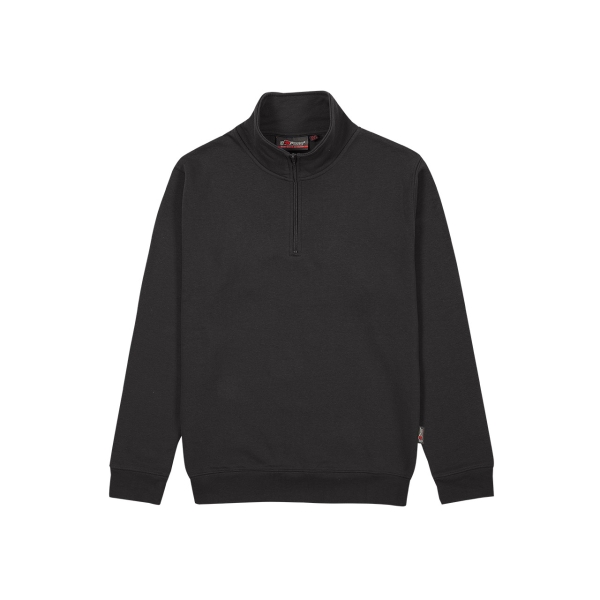 Upower Maui Sudadera con Media Cremallera - Talla XL - French Terry, Algodon y Poliester, Transpirable y Duradera, Puños y Dobladillo Elasticos, Mangas Ranglan, Costuras Pespunteadas - Color Negro Carbon