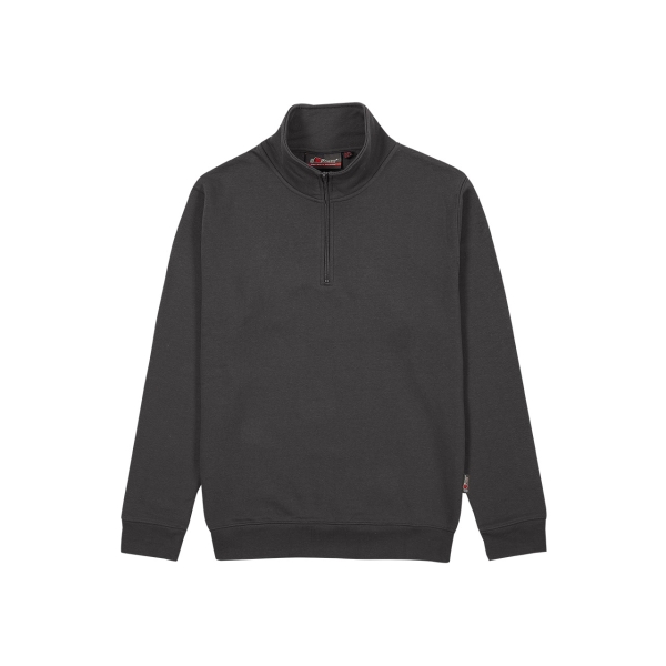 Upower Maui Sudadera con Media Cremallera - Talla 4XL - French Terry, Transpirable, Duradera, Puños y Dobladillo Elasticos, Mangas Ranglan, Costuras Pespunteadas - Color Gris Meteorito