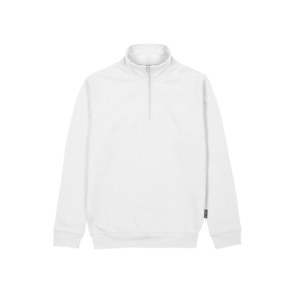 Upower Maui Sudadera con Media Cremallera - Talla 3XL - French Terry Algodon y Poliester, Transpirable y Duradera, Puños y Dobladillo Elasticos, Mangas Ranglan, Costuras Pespunteadas - Color Blanco