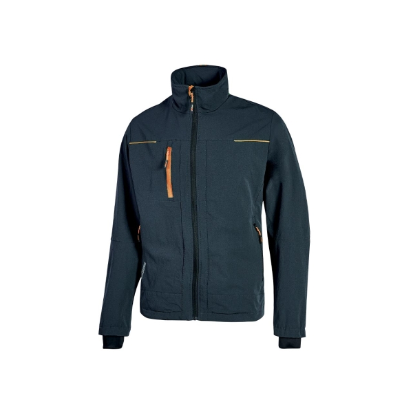 Upower Pluton Chaqueta de Tela Resistente - Talla S - Suave, Repelente al Agua, Transpirable, Bolsillos Practicos, Capuchon Retractil, Puños a Prueba de Viento, Proteccion DPI1 - Color Azul Marino