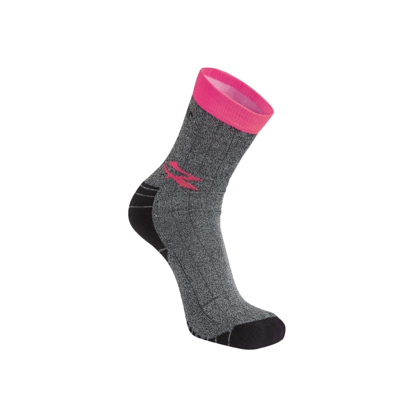 Upower Giady Calcetines Tecnicos - Talla Unica - Ajuste Perfecto y Duradero, Tecnologia Memory Size, Material Transpirable, Plantilla Amortiguadora, Costuras Planas, Collar Anti-Torsion - Color Gris Fucsia