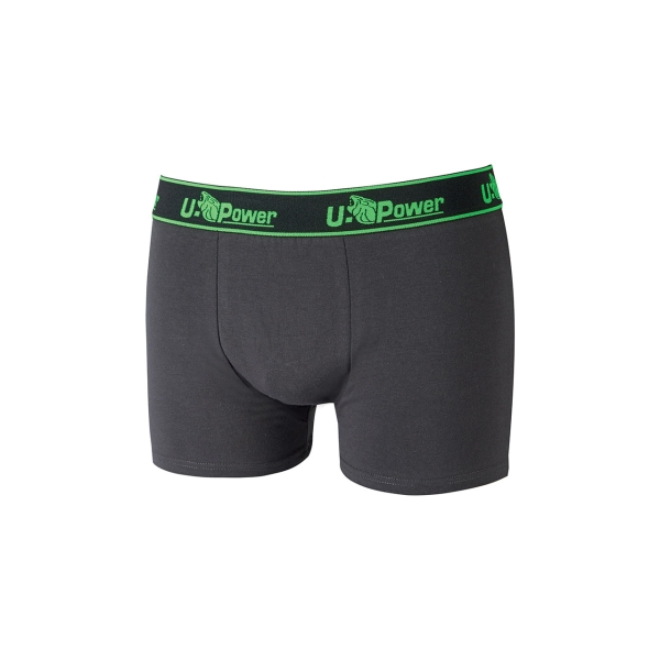Upower Boxer Calzoncillos Boxer de Algodon Suave - Talla 2XL - Elastico Resistente, Ajuste Duradero, Material Transpirable y Resistente al Lavado, Paquete de Tres - Color Gris Asfalto