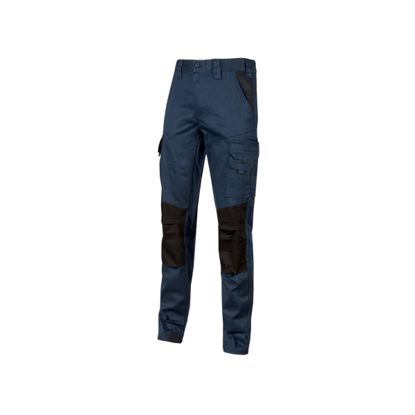 Upower Majo Pantalon de Trabajo - Talla M - Comodidad y Resistencia, Algodon Elastico, Multiples Bolsillos, Proteccion Lumbar, Detalles Reforzados, Cinta Reflectante - Color Azul Oscuro Westlake