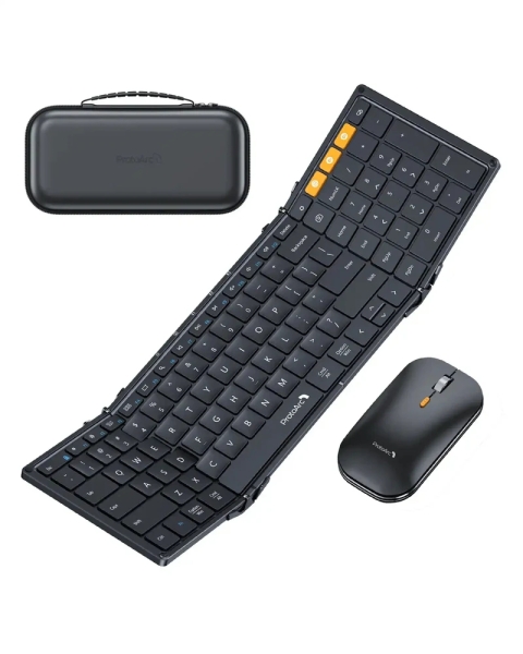 ProtoArc XKM01 Combo Teclado Portatil Plegable en Triptico + Raton - Bluetooth - Teclado Numerico - Conexion de hasta 3 Dispositivos - Color Negro ProtoArc XKM01 Combo Teclado Portatil Plegable en Triptico + Raton - Bluetooth - Teclado Numerico - Conexion de hasta 3 Dispositivos - Color Negro