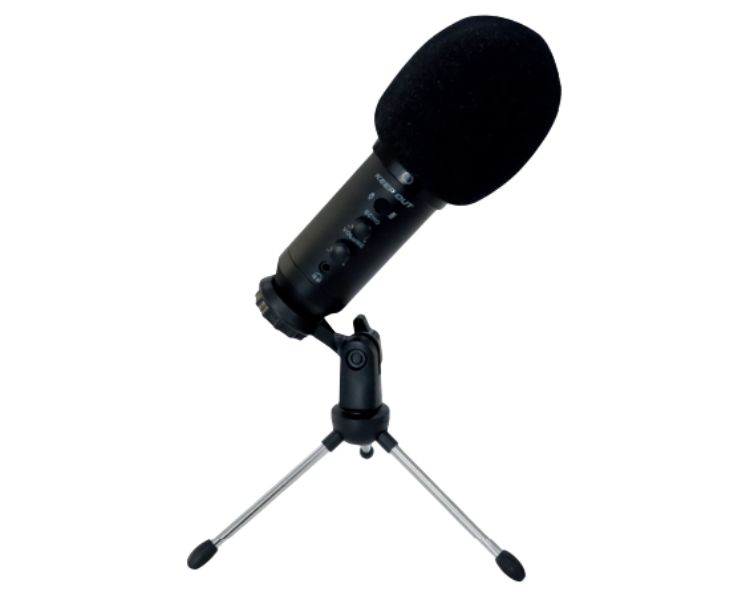 KeepOut Pro 200 Microfono USB - Boton Silencio - Salida Jack 3.5mm - Cable de 1.35m - Color Negro