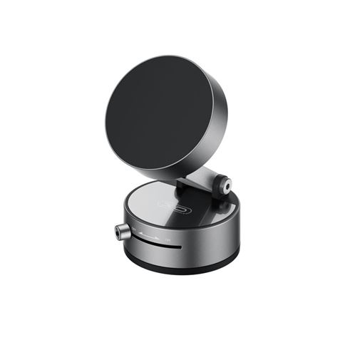 XO C170 Soporte Magnetico de Coche para Smartphones - Fijacion por Vacio - Rotacion 360Âº - Boton de Liberacion - Aro Metalico Incluido - Color Negro