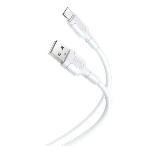 XO Cable de Carga y Transmision de Datos Tipo C - Longitud 1m - Silicona Suave y Duradera - Alta Velocidad 5V, 2.1A - Conector Tipo C - Color Blanco