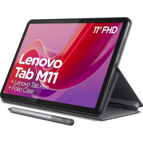 Lenovo Tab M11 Tablet 11\" WUXGA + Pen Stylus + Funda - 128GB - RAM 8GB - Camara Trasera 8mp - WiFI, Bluetooth 5.1 - Color Gris
