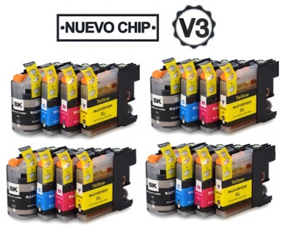 Pack 16 Cartuchos Tinta Brother LC125 / LC127 Compatible