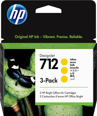 Pack 3 Cartuchos Hp 712 Amarillo Original | Ntt-toner.es